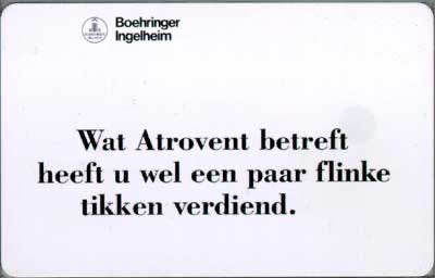 Wat Atrovent betreft heeft u wel ...