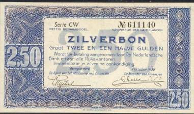 2.50 GLD Zilverbon zfr/pr.