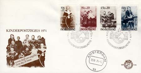 1974 Kind serie met Damstempel