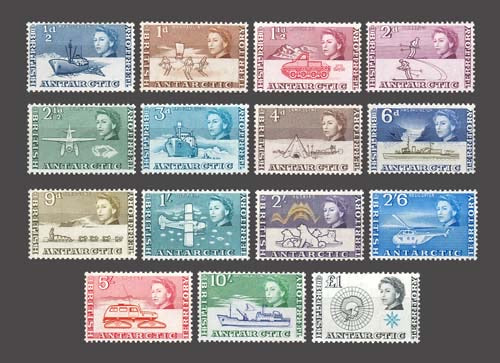 1963 Brits Antarctica, Yvert no. 1-15