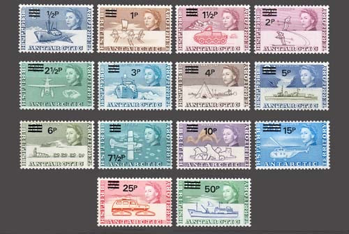 1971 Brits Antarctica, Yvert no. 25-38