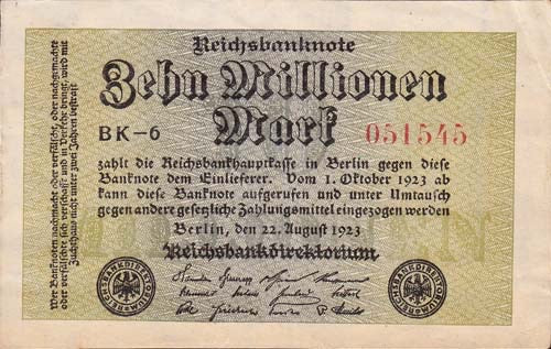 1923, 10 Miljoen Mark Berlijn