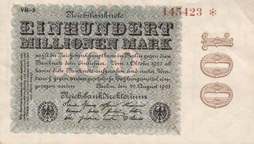 1923, 100 Miljoen Mark Berlijn