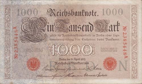 1910, 1000 Reichsmark Berlijn