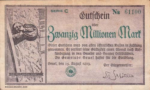 1923, 20 Miljoen Mark Beuel