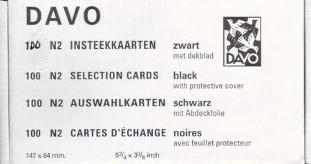 Davo insteekkkaartjes per 100, form. 147 x 84 mm.