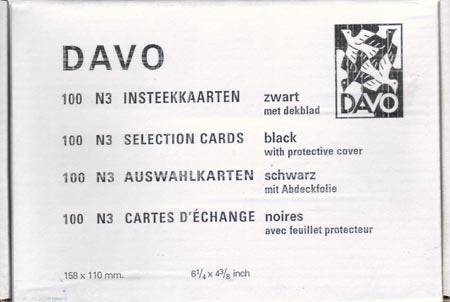 Davo insteekkkaartjes per 100, form. 158 x 110 mm.