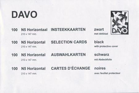 Davo insteekkkaartjes per 100, form. 210 x 148 mm.