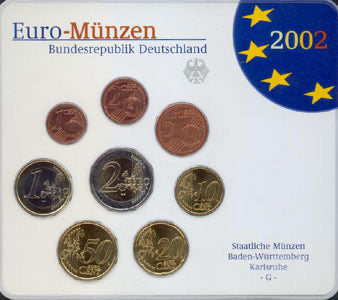 Duitsland BU set 2002 cpl, 5 muntplaatsen