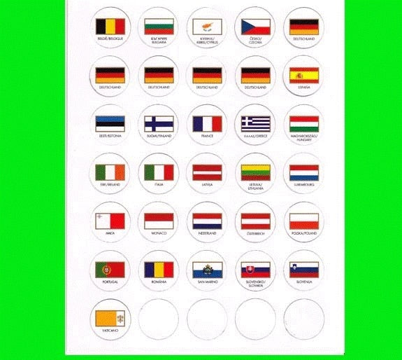 Leuchtturm EURO stickers indruk, rond