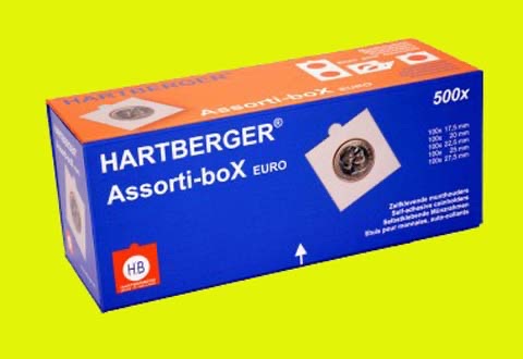 Hartberger Assortibox, 500 munthouders zelfklevend