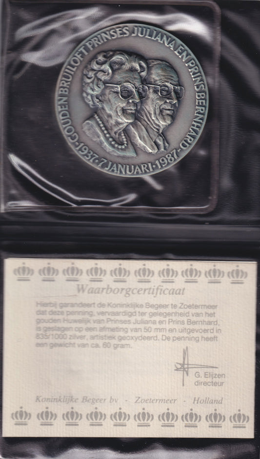 1937-1987 januari 7, Gouden bruiloft Juliana en Bernhard Penning