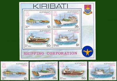 1984 Kiribati, Michel no. 439-442 + bloc