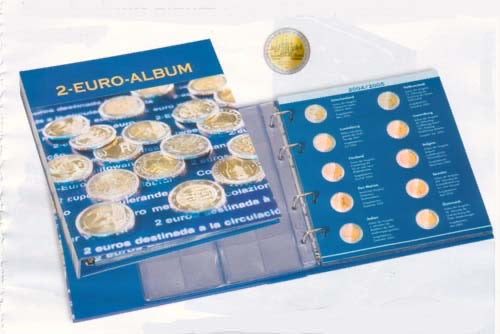 Voordruk album Numis voor  speciale 2 Euro stukken 10