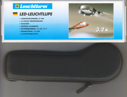 Leuchtturm Licht Led loupe 3,2x vergrotend, metalen uitvoering