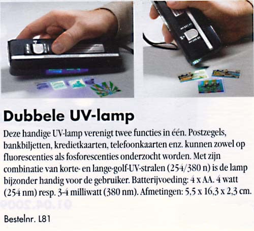 Dubbele UV lamp op batterijen