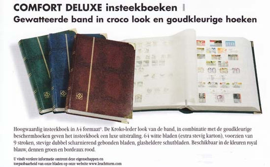 Leuchtturm, 64 bladzijden wit, dubbel schutblad, croco band