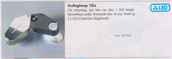 Leuchtturm Inslagloupe 10x vergr. incl. batt.