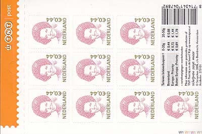 2006 Beatrix Euro, 0,44  10 stuks zelfklevend