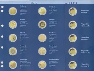 Numis 2 Euro bladen 2017, 5 bladen