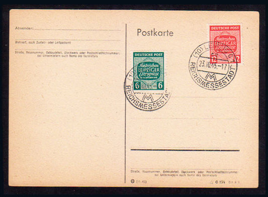 Postkarte Leipzig 1923, REICHSMESSESTADT