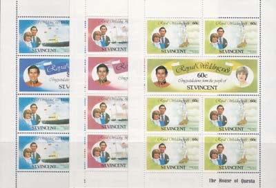 1981 St. Vincent, 3 velletjes, Michel no. 608-613a