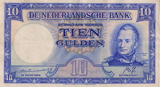 10 Gulden 1945, Willem 1, staatsmijnen zfr.