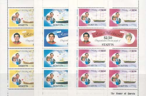 1981 St.Kitts, 3 velletjes, Michel no. 66-71