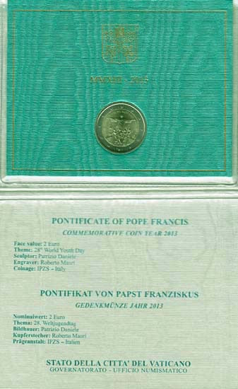 Vaticaan  2 EURO 2013 in mapje