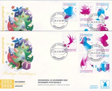 2005 Kerstzegels, 2 fdc's