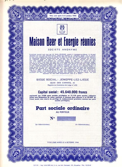 1958 Maison Beer et Energie reunies, Luik