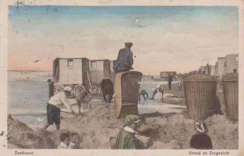 Zandvoort, Strand en Zeezicht met koetsjes