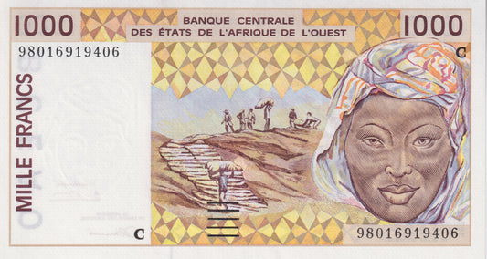 Burkina Fasso, 1000 francs unc.