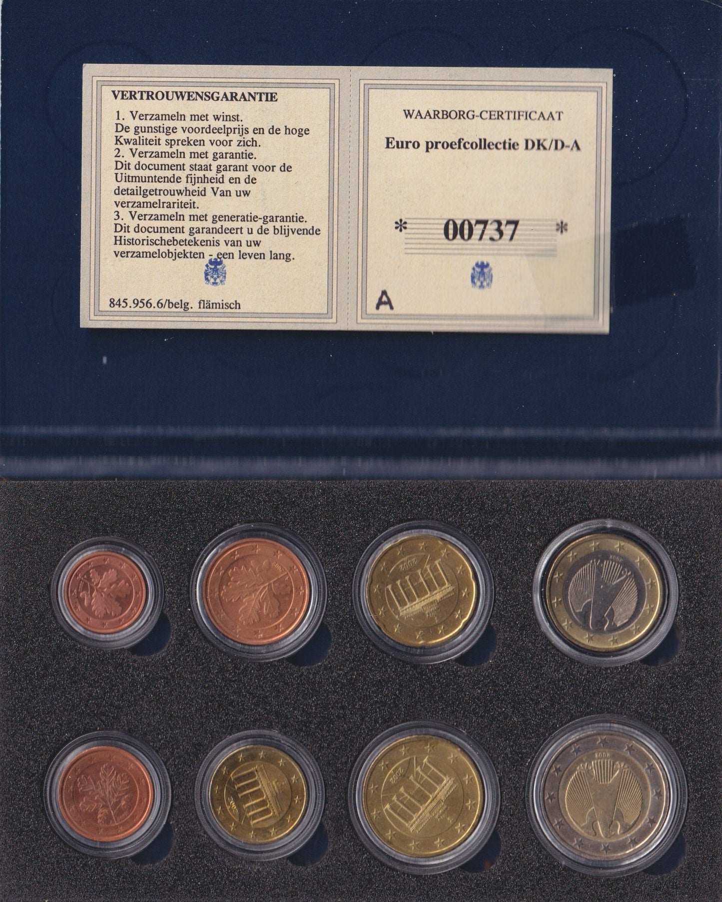 2002 Duitsland serie euro's UNC letter A in mapje