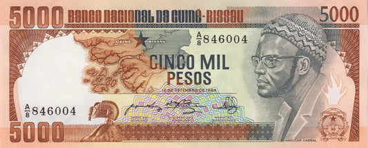 Guinee Bissau 1984, 5000 pesos unc.