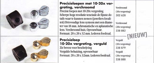 Precisie loupe VERGULD, 10 x vergrotend