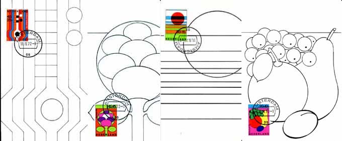1972 Zomerzegels, 4 kaarten
