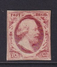 1852 KONING WILLEM III  10 cent rood, ongebruikt zonder gom