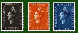 1938 Jubileum zegels Koningin WILHELMINA