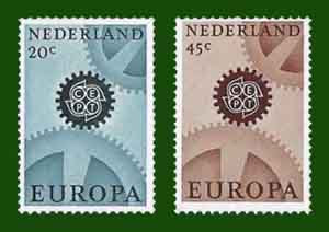 1967 Europazegels  fosfor