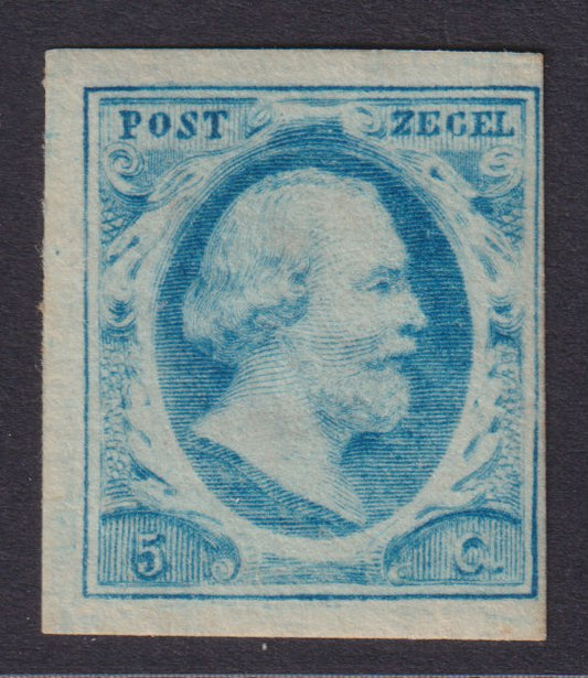 1852 KONING WILLEM III  5 cent blauw, z.g.a. postfris