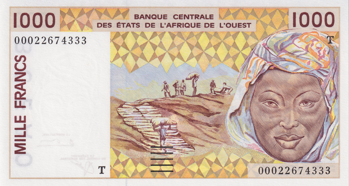 Togo 1000 francs, uncirculated