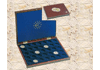 Coinbox mahogany for 2 Euro coins, round holes.