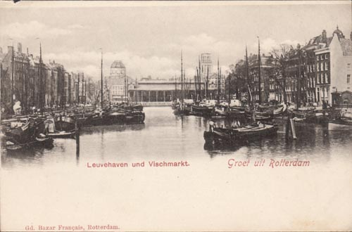 Rotterdam, Leuvehaven en vismarkt - Klik op de afbeelding om het venster te sluiten