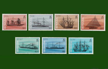 1993 Bermuda frankeer, reprint, 7 values - Click Image to Close