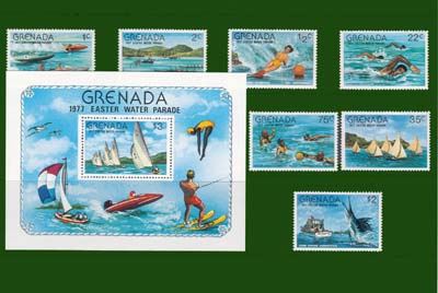 1977 Grenada, Water parade, Michel no. 882-889 - Klik op de afbeelding om het venster te sluiten