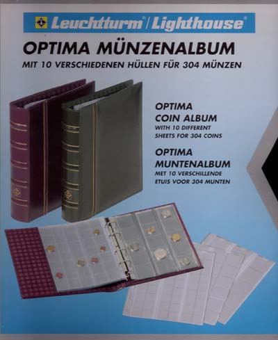Leuchtturm Optima classic munten album incl. 10 bladen - Klik op de afbeelding om het venster te sluiten