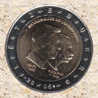 Luxemburg 2005 unc, Groothertog Henri en Adolphe - Click Image to Close