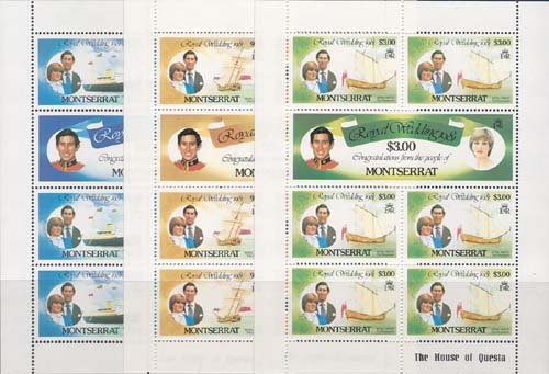 1981 Montserrat, 3 velletjes, Michel no. 465-470 - Klik op de afbeelding om het venster te sluiten