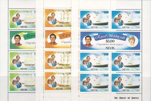 1981 Nevis, 3 velletjes, Michel no. 60-65a - Klik op de afbeelding om het venster te sluiten